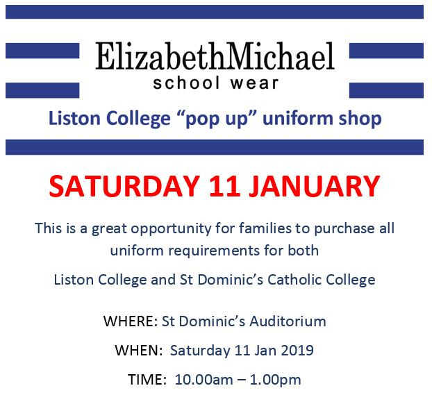 School Uniform Pop-Up Shop 2020